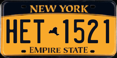 NY license plate HET1521