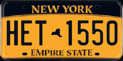 NY license plate HET1550