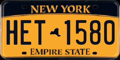NY license plate HET1580