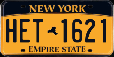 NY license plate HET1621