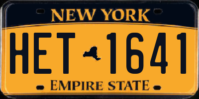 NY license plate HET1641