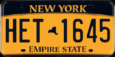NY license plate HET1645