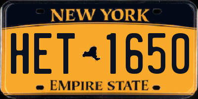 NY license plate HET1650