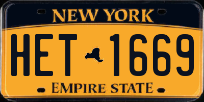 NY license plate HET1669