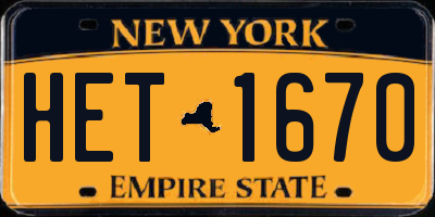 NY license plate HET1670