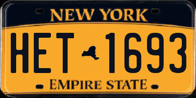 NY license plate HET1693