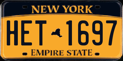NY license plate HET1697