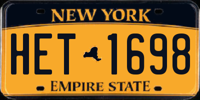 NY license plate HET1698