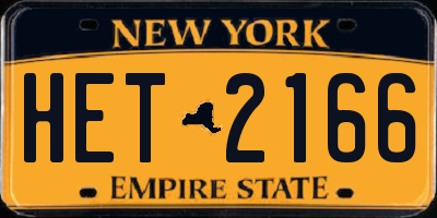 NY license plate HET2166