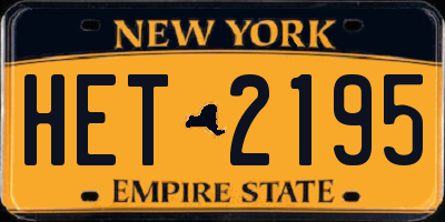 NY license plate HET2195
