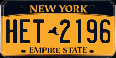 NY license plate HET2196