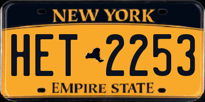 NY license plate HET2253