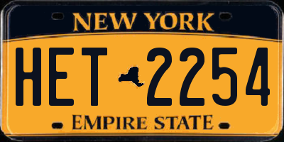 NY license plate HET2254
