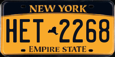 NY license plate HET2268