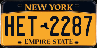 NY license plate HET2287