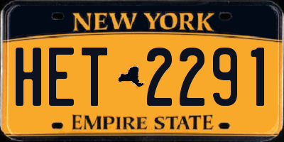 NY license plate HET2291