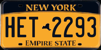 NY license plate HET2293
