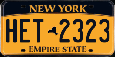 NY license plate HET2323