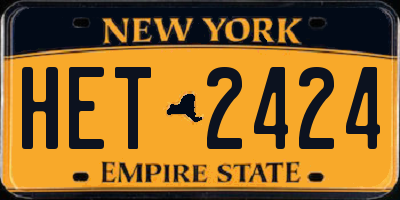 NY license plate HET2424