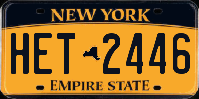 NY license plate HET2446