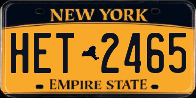 NY license plate HET2465