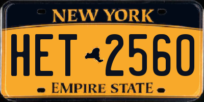 NY license plate HET2560
