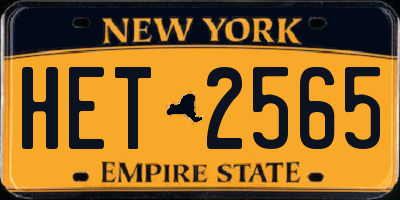NY license plate HET2565