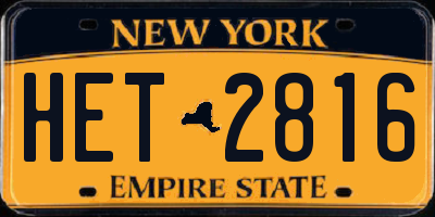 NY license plate HET2816