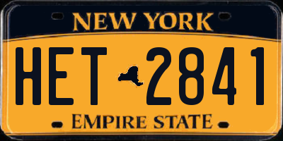NY license plate HET2841