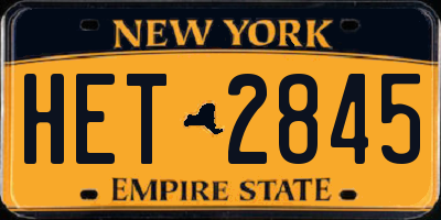 NY license plate HET2845