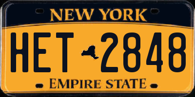 NY license plate HET2848