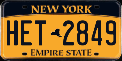 NY license plate HET2849
