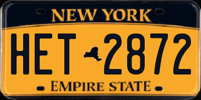 NY license plate HET2872