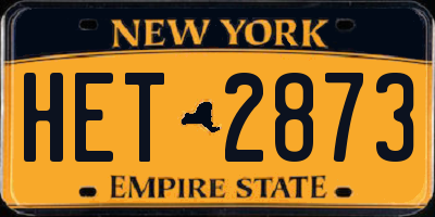 NY license plate HET2873