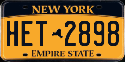 NY license plate HET2898