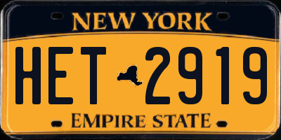NY license plate HET2919