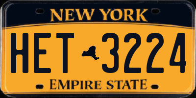 NY license plate HET3224