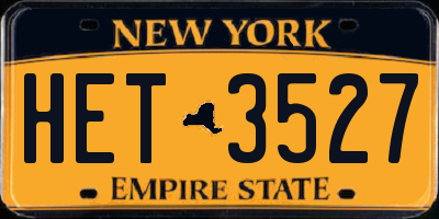 NY license plate HET3527