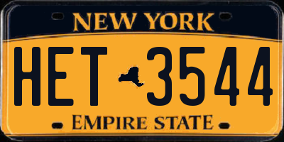NY license plate HET3544