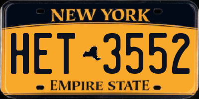 NY license plate HET3552