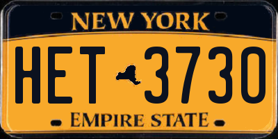 NY license plate HET3730