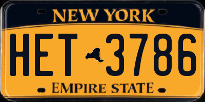 NY license plate HET3786