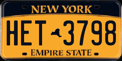 NY license plate HET3798