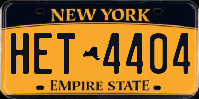 NY license plate HET4404