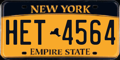 NY license plate HET4564