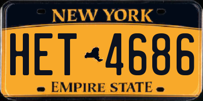 NY license plate HET4686