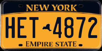 NY license plate HET4872