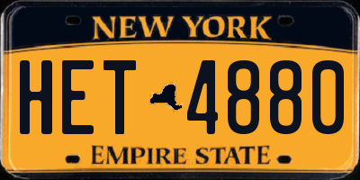 NY license plate HET4880