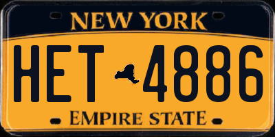 NY license plate HET4886