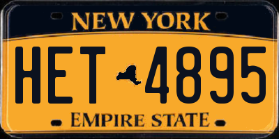 NY license plate HET4895